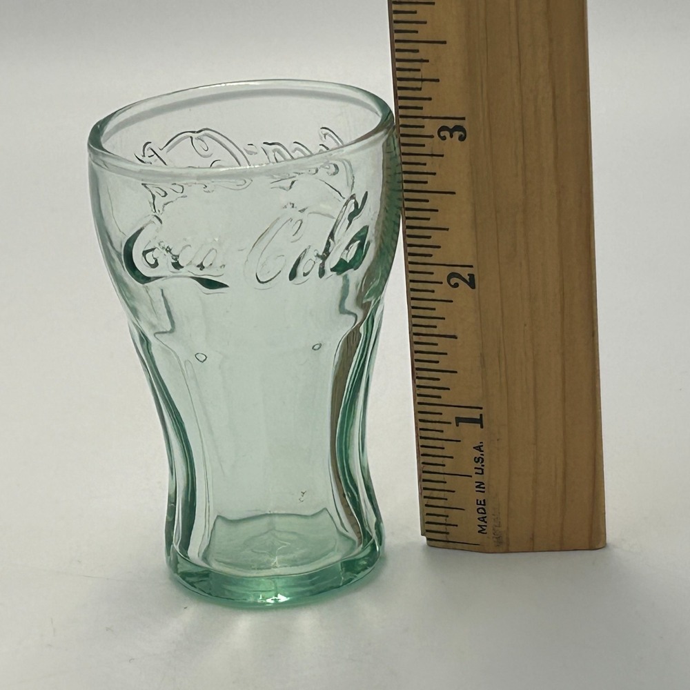 Libbey Coke Coca-Cola Mini Green Shot Glass 2.25oz / 3 Inch Single Glass Vintage